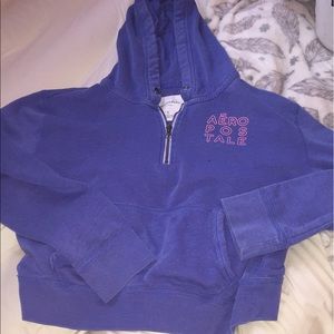 aeropostale cropped quarter zip hoodie